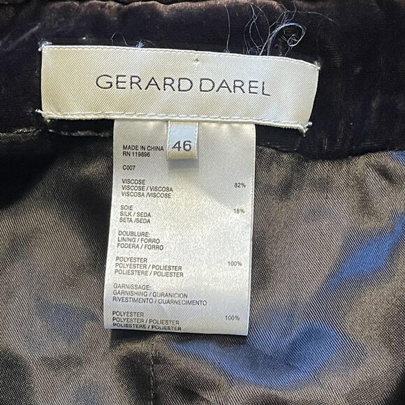 Gerard Darel Jacket Womens 46 Brown Quilted Velvet Floral Button Up Blazer Coat - Picture 7 of 10